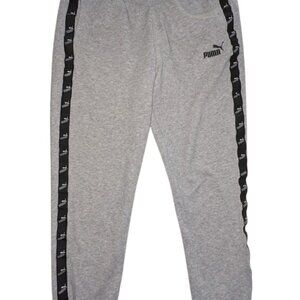 Puma Essentials Tape Women's Sweatpants Cinched ankle Grey Joggers Large